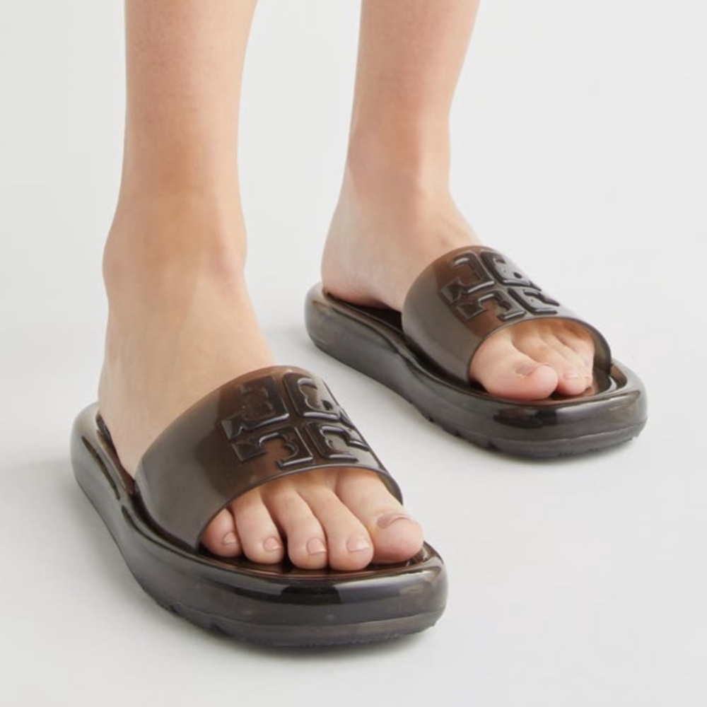 Tory Burch Black Jelly Slide Sandals